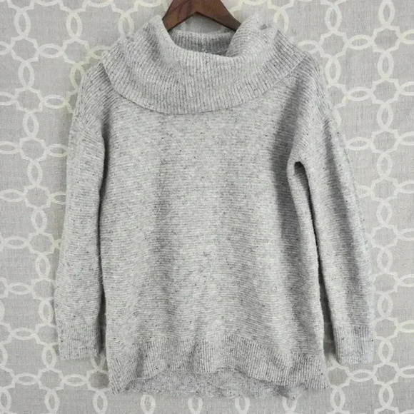 Loft cowl neck pullover gray specks‎ sweater women's MP - Picture 1 of 7